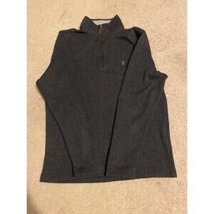 IZOD Men’s Quarter Zip Fleece Sweater Gray Pullover Long Sleeve Size S Casual